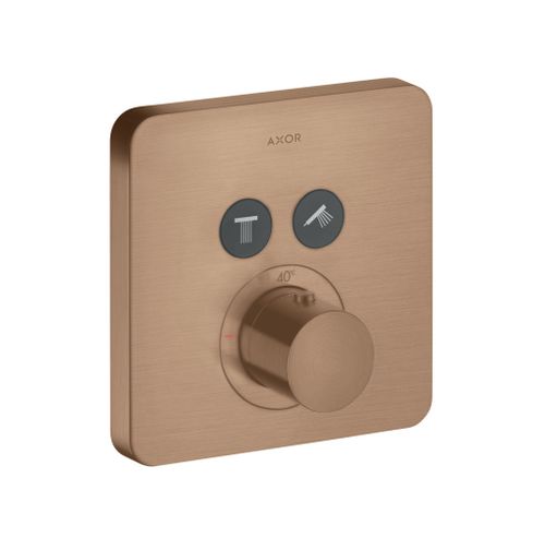 AXOR-HG-AXOR-ShowerSolutions-Thermostat-Unterputz-softsquare-fuer-2-Verbraucher-Brushed-Red-Gold-36707310 gallery number 1